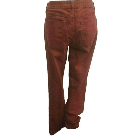 Elle Jeans Women Size 14 Burgundy Stretch Mid Rise Pockets - Picture 7 of 12